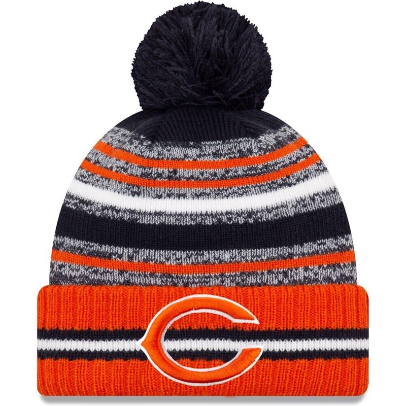 Chicago Bears New Era NFL 2021 Sideline Team Pom Knit Beanie – Navy