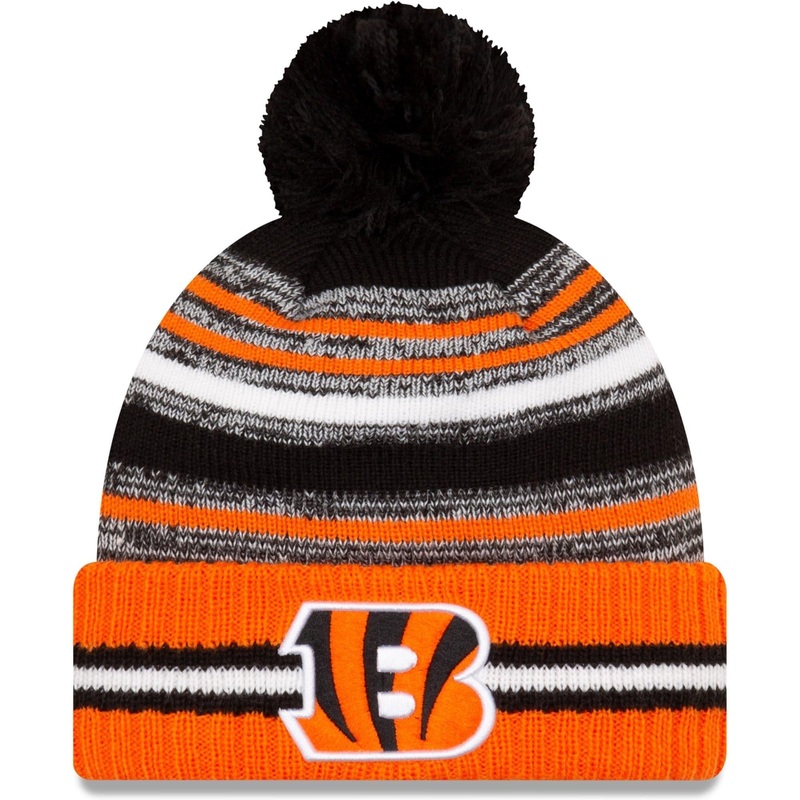 Cincinnati Bengals New Era NFL 2021 Sideline Team Pom Knit Beanie – Black