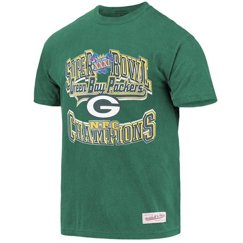 Green Bay Packers Mitchell & Ness NFL Super Bowl Champs Vintage T-Shirt – Vintage Green