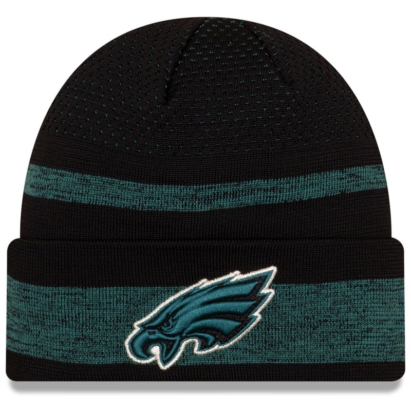Philadelphia Eagles New Era NFL 2021 Sideline Performance Tech Cuff Beanie – Black