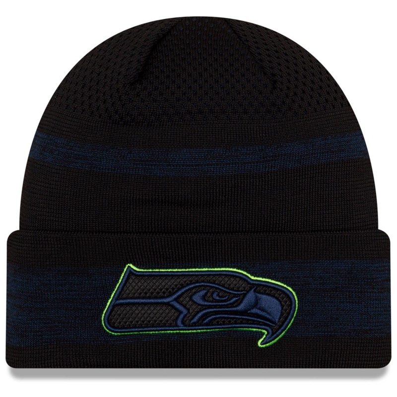 Seattle Seahawks New Era NFL 2021 Sideline Performance Tech Cuff Beanie – Black