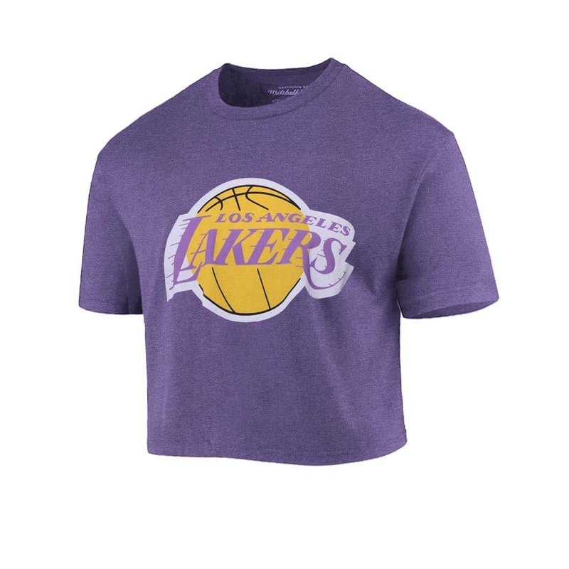 Womens Los Angeles Lakers Mitchell & Ness NBA Team Vintage Chop T-Shirt – Lilac
