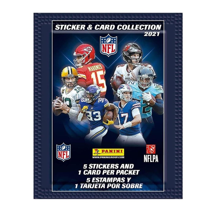 2021-22 Panini NFL Sticker & Trading Card Pack – 5 Stickers + 1 Card