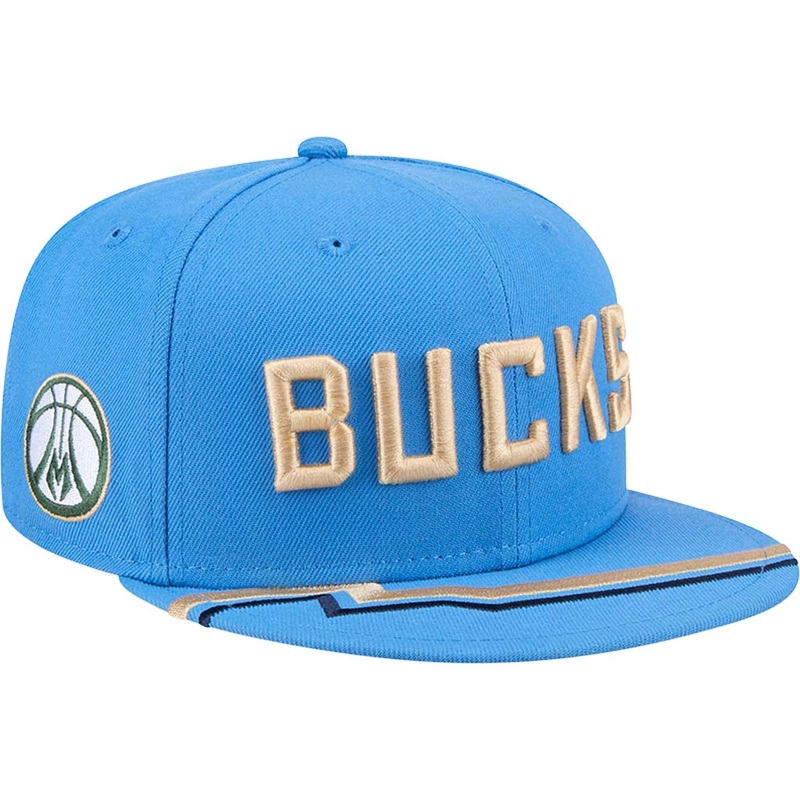 NBA Milwaukee Bucks New Era 2024/25 City Edition 9FIFTY Snapback Hat – Blue
