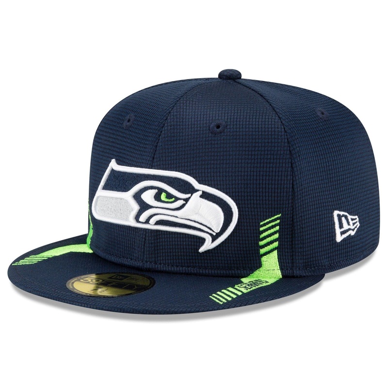 Seattle Seahawks New Era NFL 2021 Sideline Home 59FIFTY Fitted Hat – Navy