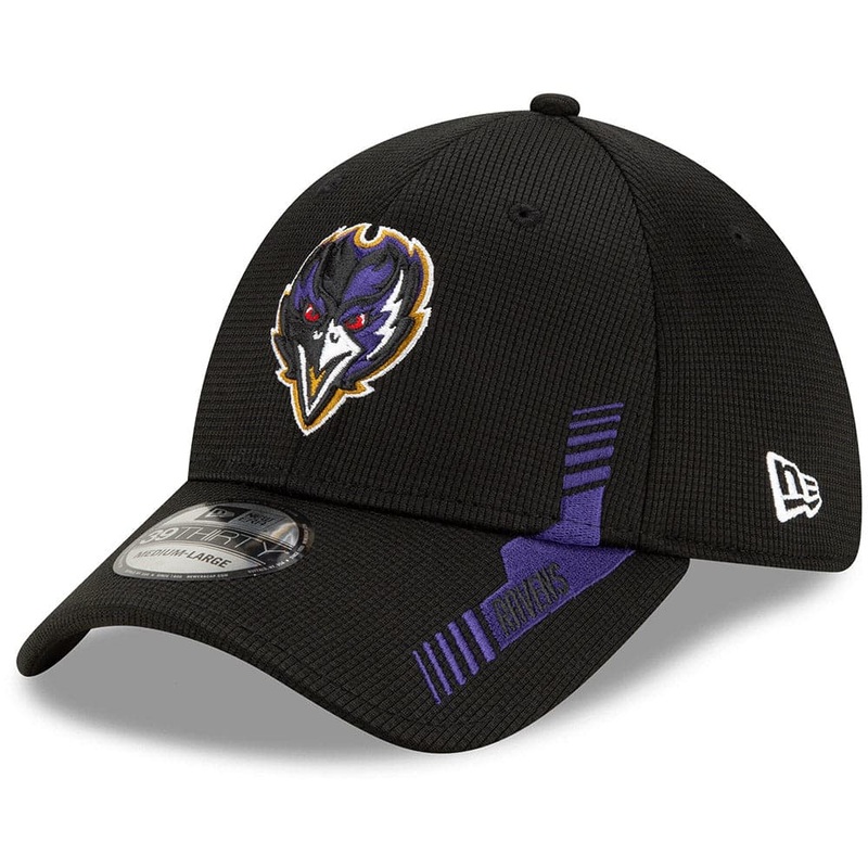 Baltimore Ravens New Era NFL 2021 Sideline Home 39THIRTY Flex Fit Hat – Black