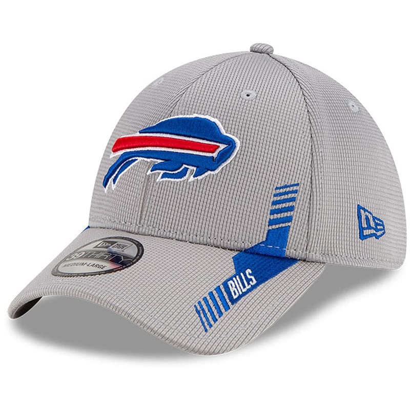 Buffalo Bills New Era NFL 2021 Sideline Home 39THIRTY Flex Fit Hat – Grey