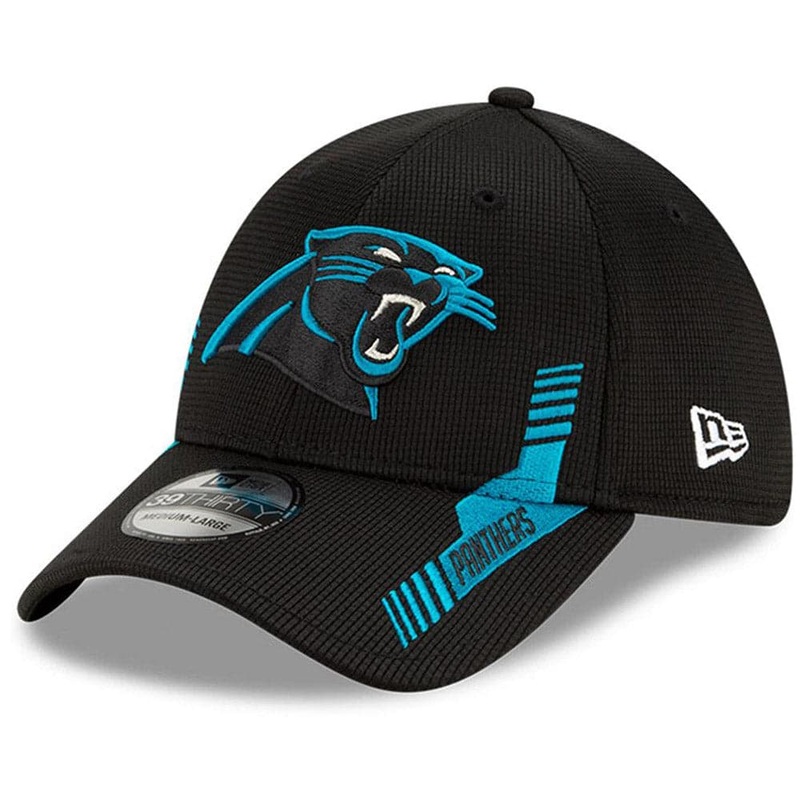 Carolina Panthers New Era NFL 2021 Sideline Home 39THIRTY Flex Fit Hat – Black