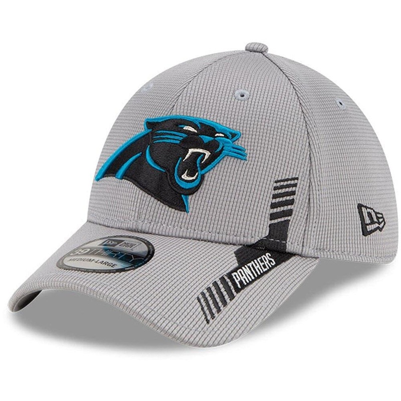Carolina Panthers New Era NFL 2021 Sideline Home 39THIRTY Flex Fit Hat – Grey