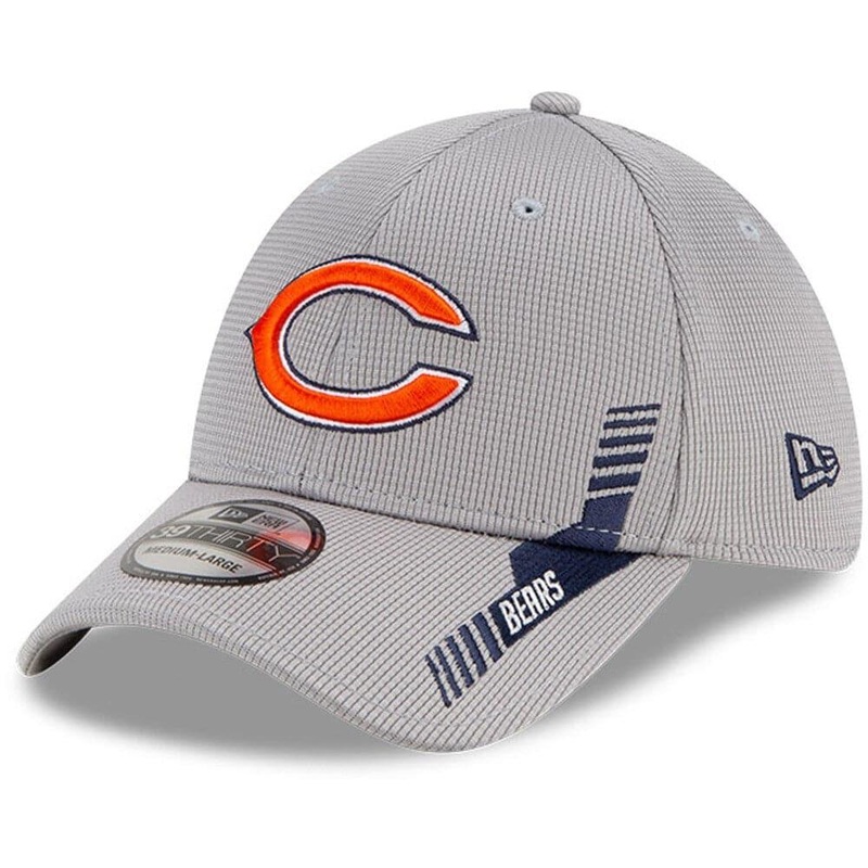 Chicago Bears New Era NFL 2021 Sideline Home 39THIRTY Flex Fit Hat – Grey