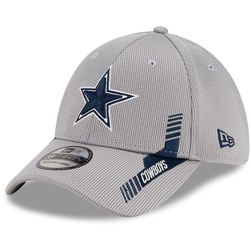 Dallas Cowboys New Era NFL 2021 Sideline Home 39THIRTY Flex Fit Hat – Grey
