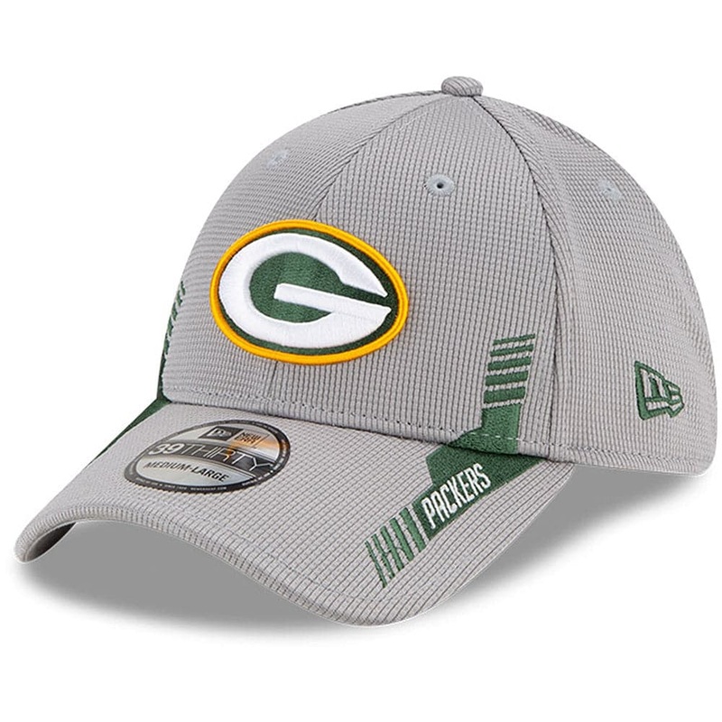 Green Bay Packers New Era NFL 2021 Sideline Home 39THIRTY Flex Fit Hat – Grey