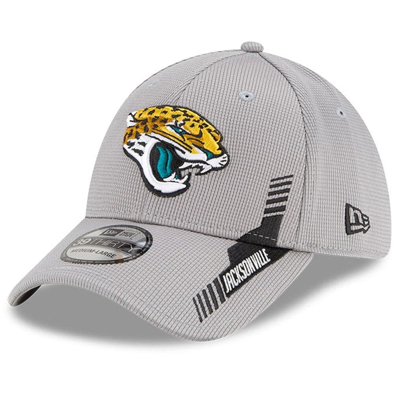 Jacksonville Jaguars New Era NFL 2021 Sideline Home 39THIRTY Flex Fit Hat – Grey