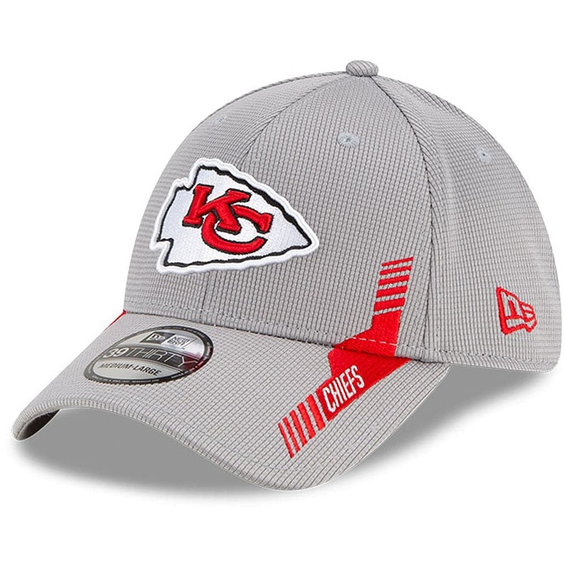 Kansas City Chiefs New Era NFL 2021 Sideline Home 39THIRTY Flex Fit Hat – Grey