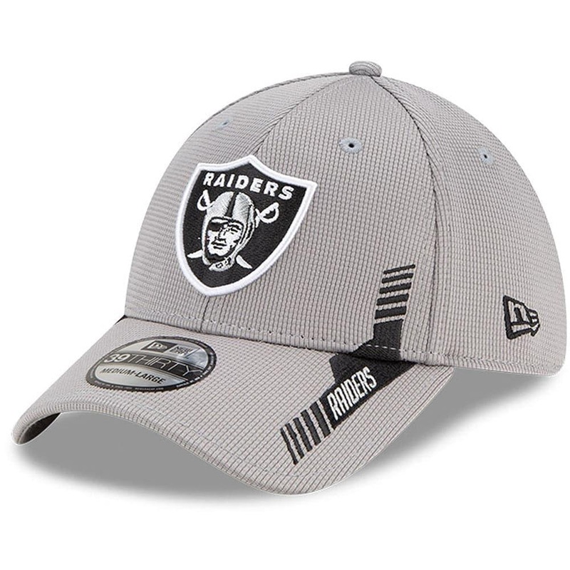 Las Vegas Raiders New Era NFL 2021 Sideline Home 39THIRTY Flex Fit Hat – Grey