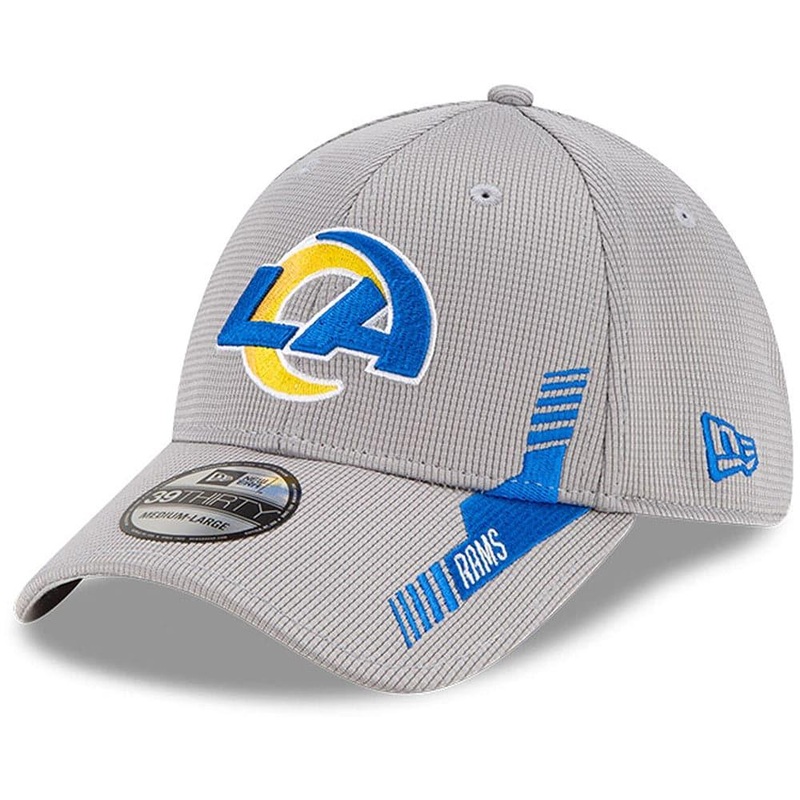 Los Angeles Rams New Era NFL 2021 Sideline Home 39THIRTY Flex Fit Hat – Grey