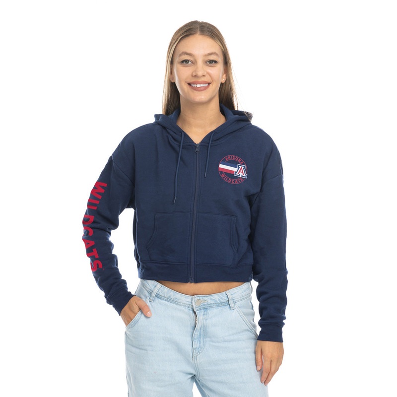 NCAA Arizona Wildcats Women’s ZooZatz Cropped Full Zip Hoodie