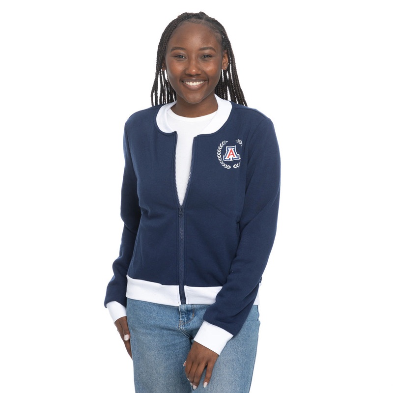 NCAA Arizona Wildcats Women’s ZooZatz Glitter Fleece Bomber Sweatshirt