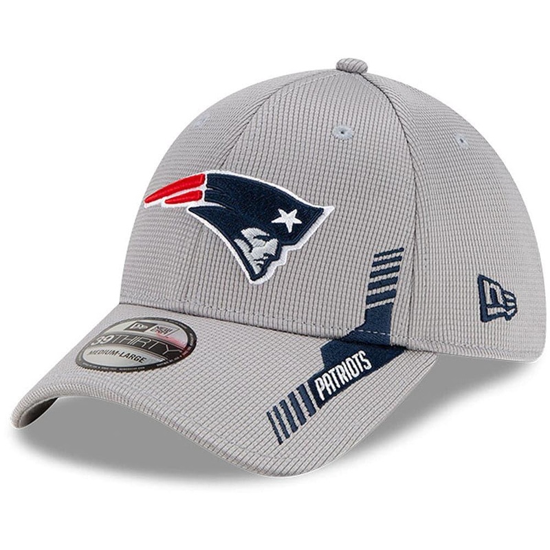 New England Patriots New Era NFL 2021 Sideline Home 39THIRTY Flex Fit Hat – Grey