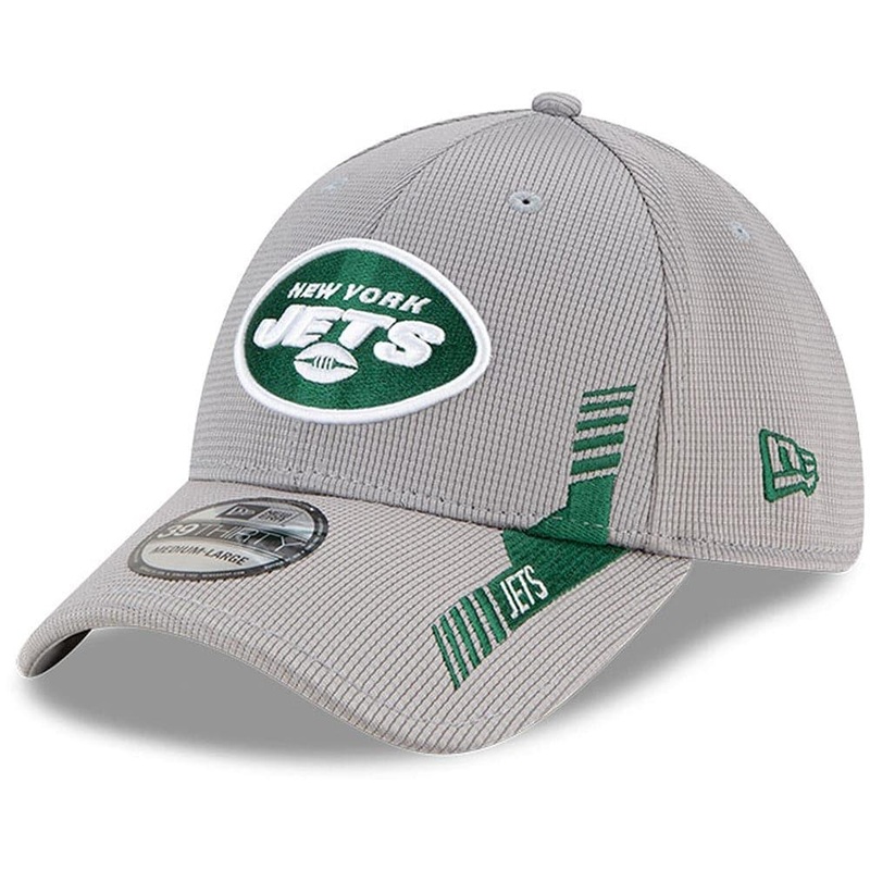 New York Jets New Era NFL 2021 Sideline Home 39THIRTY Flex Fit Hat – Grey