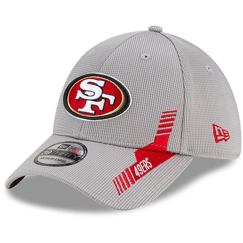 San Francisco 49ers New Era NFL 2021 Sideline Home 39THIRTY Flex Fit Hat – Grey