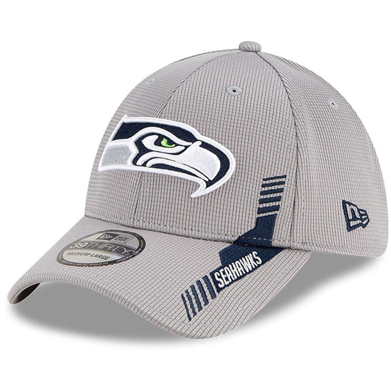 Seattle Seahawks New Era NFL 2021 Sideline Home 39THIRTY Flex Fit Hat – Grey
