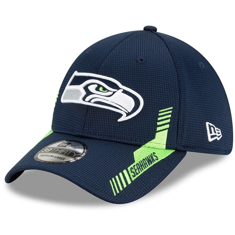 Seattle Seahawks New Era NFL 2021 Sideline Home 39THIRTY Flex Fit Hat – Navy