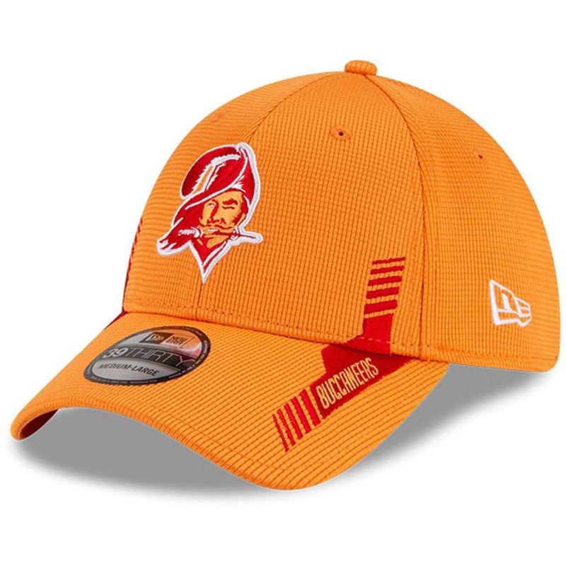 Tampa Bay Buccaneers New Era NFL 2021 Sideline Home Throwback 39THIRTY Flex Fit Hat – Orange
