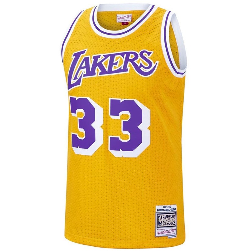 Kareem Abdul-Jabber Los Angeles Lakers Mitchell & Ness NBA 84-85 Home Swingman Jersey – Yellow