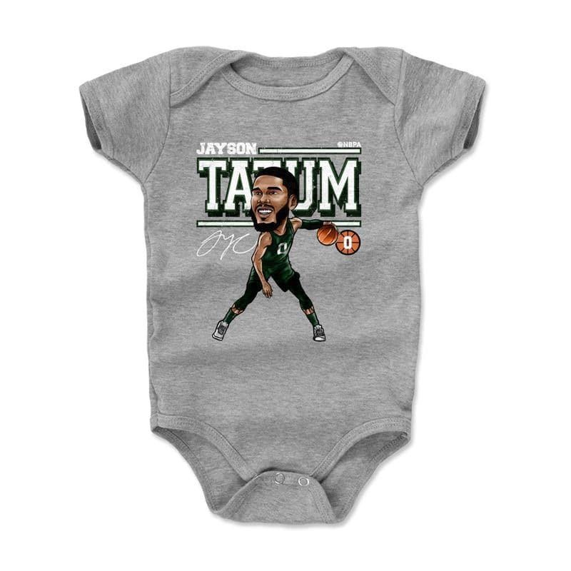 Kids Jayson Tatum Boston Celtics 500 Level NBA Cartoon Onesie – Grey