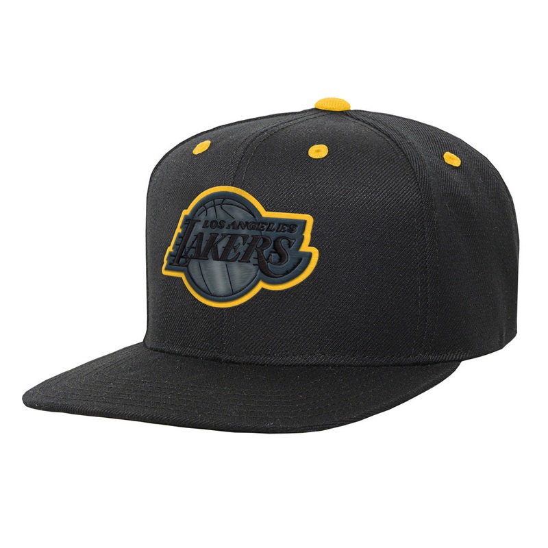 NBA Los Angeles Lakers Youth Outerstuff Team Color Pop Flatbrim Adjustable Snapback Hat – Black