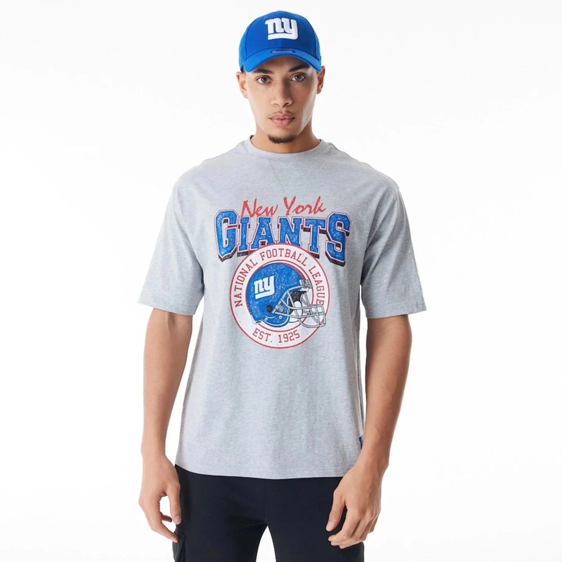 New York Giants New Era NFL Helmet T-Shirt – Grey Marle