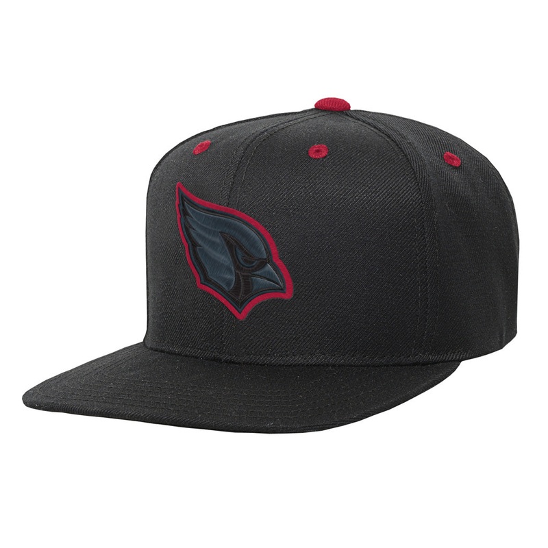 NFL Arizona Cardinals Youth Outerstuff Team Color Pop Flatbrim Adjustable Snapback Hat – Black
