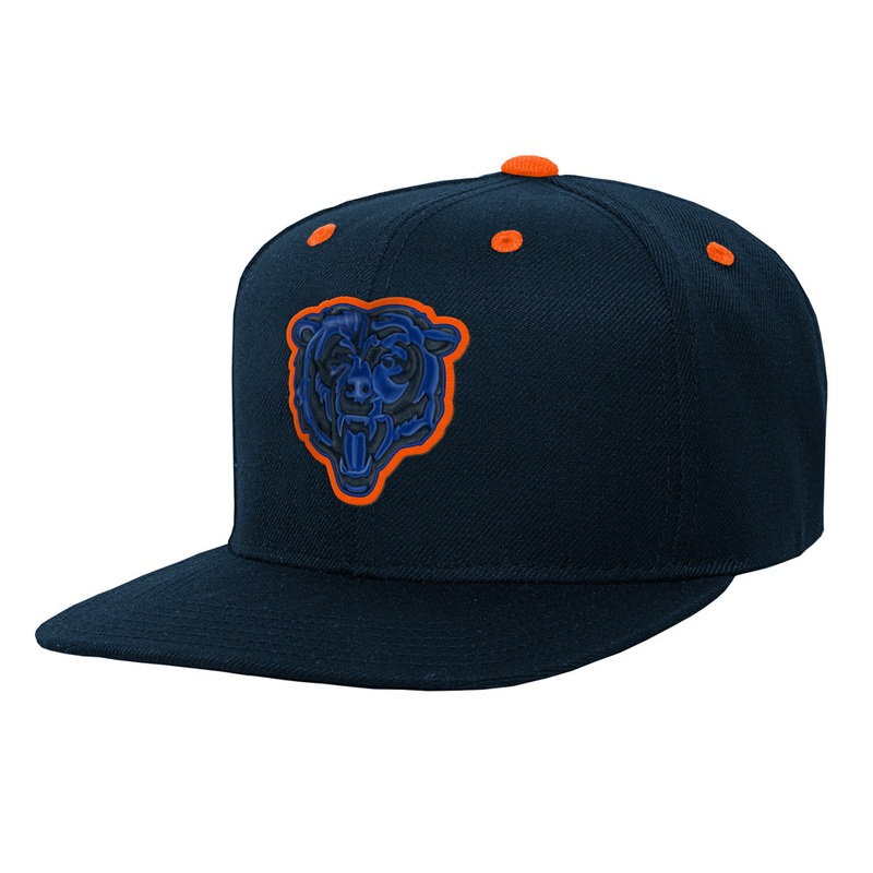NFL Chicago Bears Youth Outerstuff Team Color Pop Flatbrim Adjustable Snapback Hat – Navy