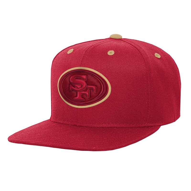 NFL San Francisco 49ers Youth Outerstuff Team Color Pop Flatbrim Adjustable Snapback Hat – Red