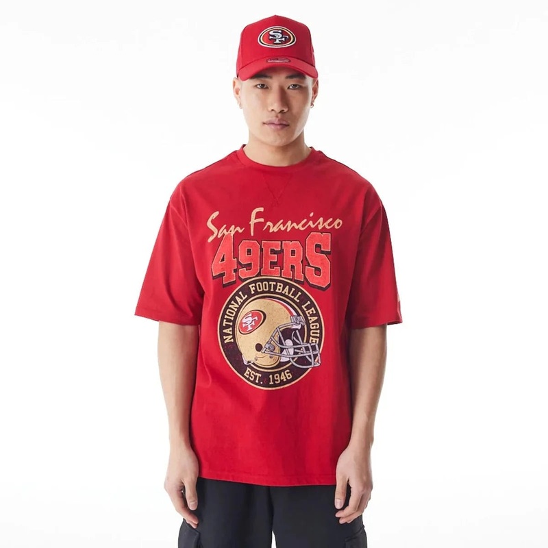 San Francisco 49ers New Era NFL Helmet T-Shirt – Red