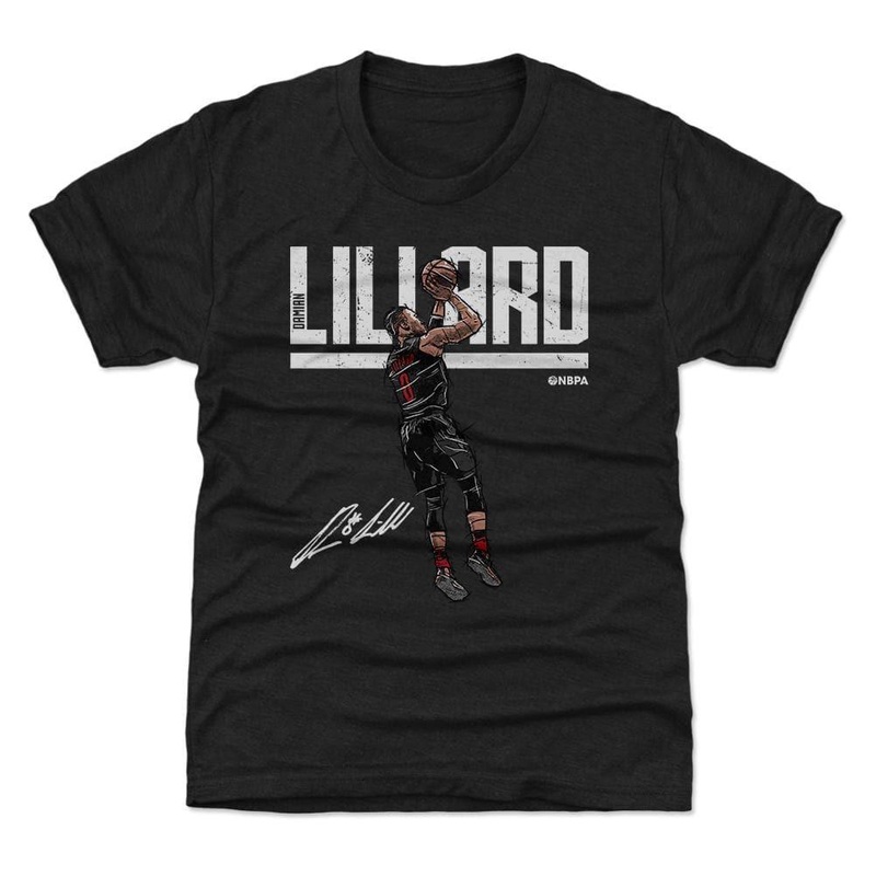 Youths Damian Lillard Portland Trail Blazers 500 Level NBA Hyper T-Shirt – Black