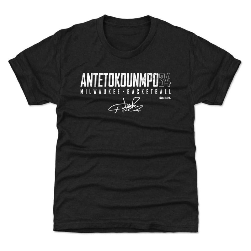 Youths Giannis Antetokounmpo Milwaukee Bucks 500 Level NBA Elite T-Shirt – Black