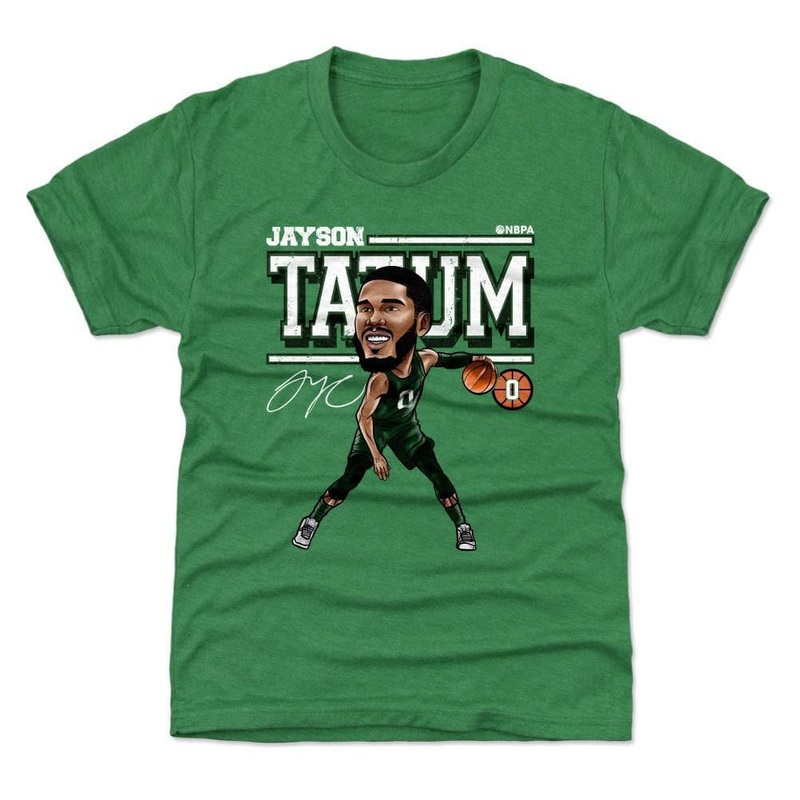 Youths Jayson Tatum Boston Celtics 500 Level NBA Cartoon T-Shirt – Green