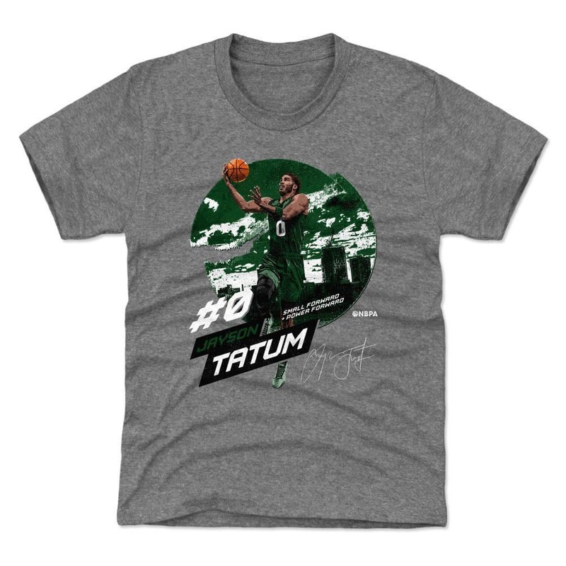 Youths Jayson Tatum Boston Celtics 500 Level NBA City Emblem T-Shirt – Gray