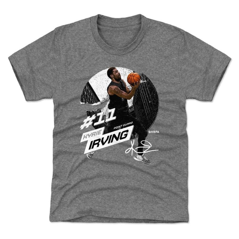 Youths Kyrie Irving Brooklyn Nets 500 Level NBA City Emblem T-Shirt – Gray