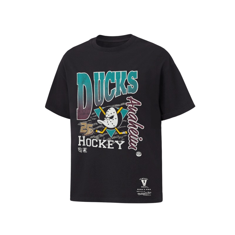 Anaheim Ducks Mitchell & Ness NHL Graphic Vintage T-Shirt – Overdyed Black