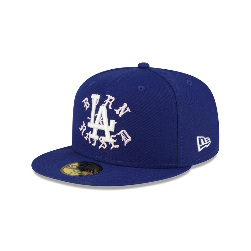 Born X Raised x Los Angeles Dodgers Royal and Pink 59FIFTY Fitted Hat