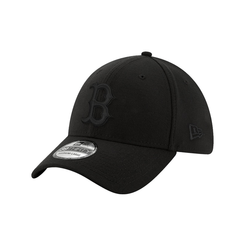 Boston Red Sox New Era MLB Black On Black 39THIRTY Stretch-Fit Hat – Black