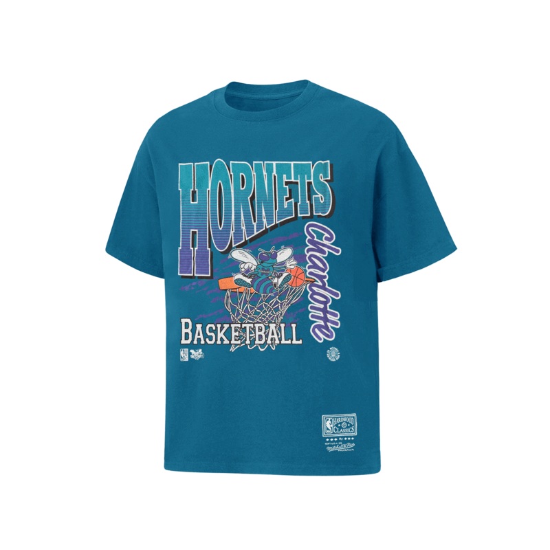 Charlotte Hornets Mitchell & Ness NBA Basketed Vintage T-Shirt – Hornets Teal