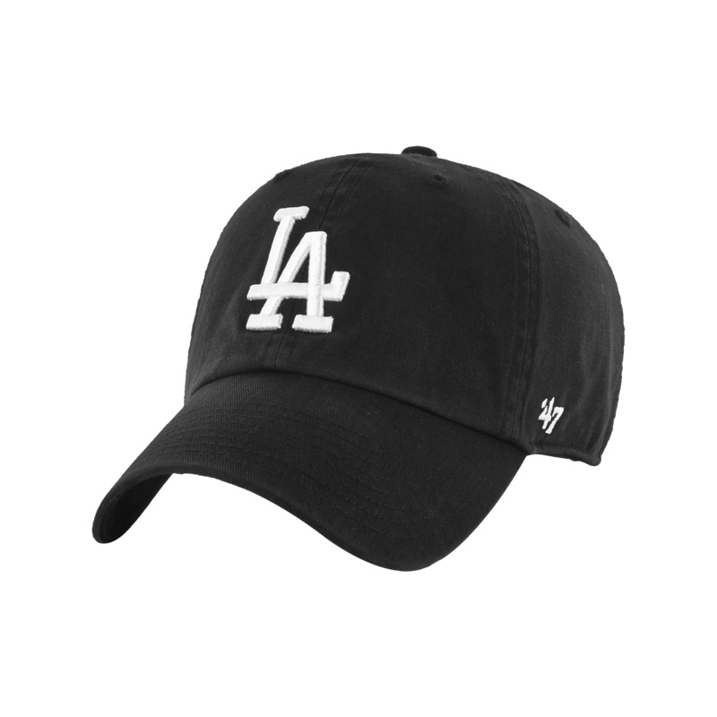 Los Angeles Dodgers ’47 MLB Black White Clean Up Strapback Hat – Black