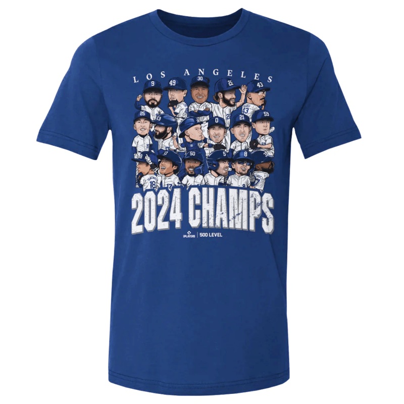 Los Angeles Dodgers 500 Level MLB 24 Champions Group T-Shirt – Blue