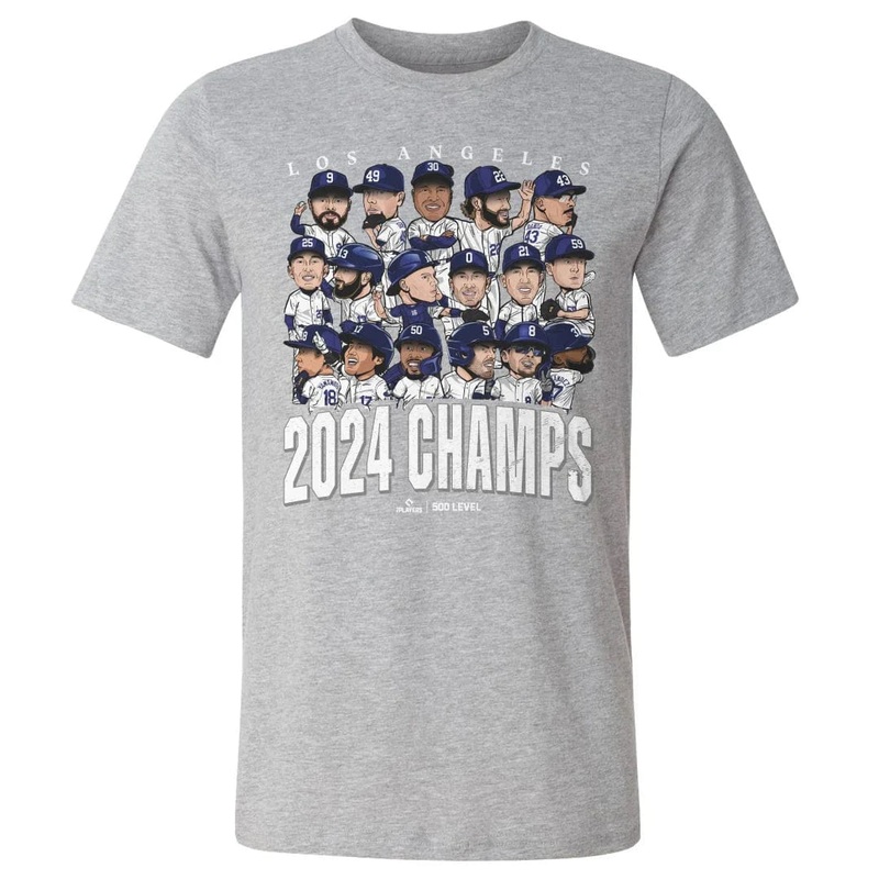 Los Angeles Dodgers 500 Level MLB 24 Champions Group T-Shirt – Grey