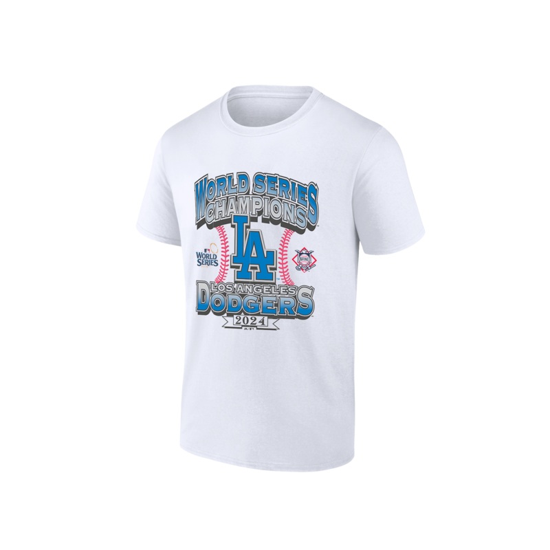 Los Angeles Dodgers Majestic MLB 2024 Champions Vintage T-Shirt – White