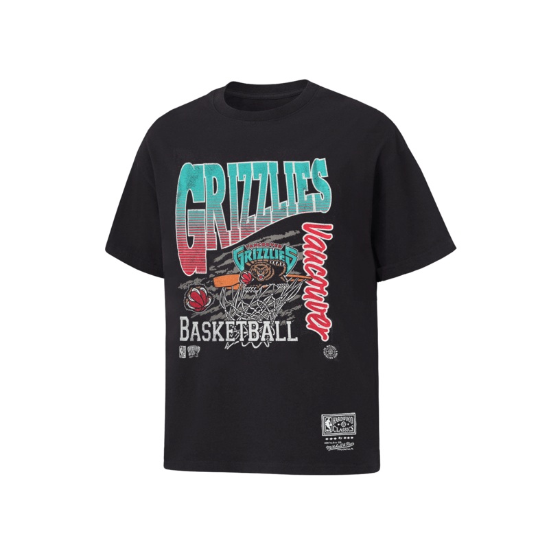 Memphis Grizzlies Mitchell & Ness NBA Basketed Vintage T-Shirt – Overdyed Black